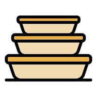 Stack food container icon color outline vector
