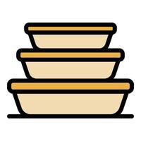 Stack food container icon color outline vector