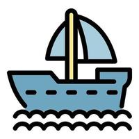 Sailboat icon color outline vector