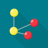 Diagram molecule icon, flat style vector