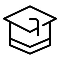 Graduation hat icon outline vector. Online education vector