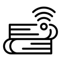 Wifi digital reading icon outline vector. Online study vector