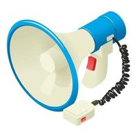 Sound of megaphone icon, isometric style vector