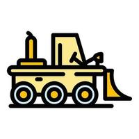 Bulldozer icon color outline vector