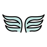 Nature wings icon color outline vector