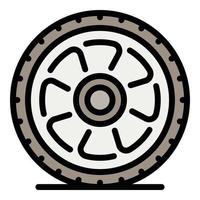 Car wheel after repair icon color outline vector