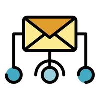 Mail scheme icon color outline vector