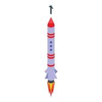 Speed fire icon isometric vector. Launch rocket vector