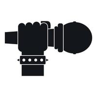 Hand microphone icon, simple style vector