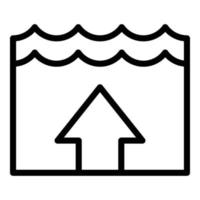 Warming sea level icon outline vector. Flood change vector