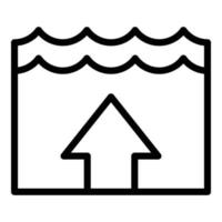 Warming sea level icon outline vector. Flood change vector