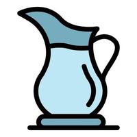 Hot tea jug icon color outline vector