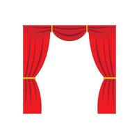 Curtain on stage icon, flat style vector