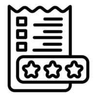 Check online list icon outline vector. Store order vector