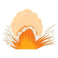 High powered explosion icon, cartoon style vector