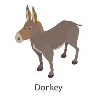 Donkey icon, isometric style vector