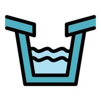 Trough gutter icon color outline vector