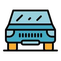 Car road hitchhiking icon color outline vector