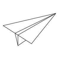 icono de avión de papel, estilo de esquema vector