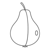 Pear icon, outline style vector