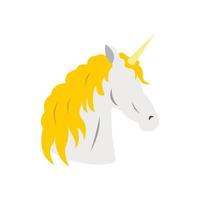 icono de unicornio, estilo plano vector