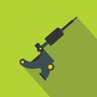 Coil tattoo machine icon, flat style vector