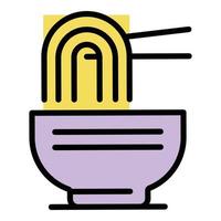 Spicy ramen icon color outline vector