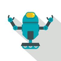 icono de robot de máquina, estilo plano vector