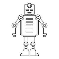 icono de robot, estilo de contorno vector