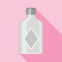 Clear glass bottle with squared sides icon vector