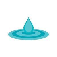 Water drop and spill icon, flat style vector