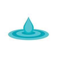 Water drop and spill icon, flat style vector