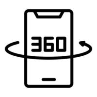 Vr smartphone icon outline vector. Virtual tour vector