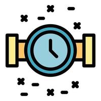 Activity watch icon color outline vector