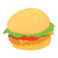 icono de hamburguesa, estilo de dibujos animados vector