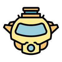 Aqua bathyscaphe icon color outline vector