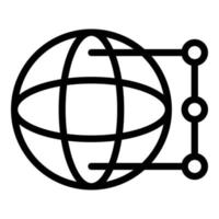 Meridian time zone icon outline vector. Clock map vector