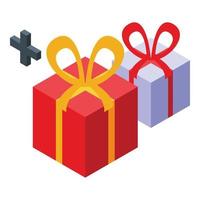Gift box icon isometric vector. Christmas present vector