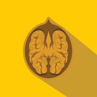 Walnut icon, flat style vector