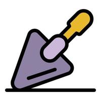 Trowel icon color outline vector