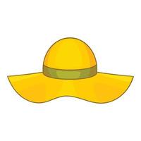 Sun hat icon, cartoon style vector