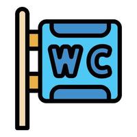 Wc street banner icon color outline vector