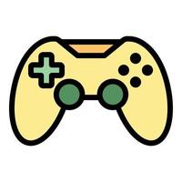 Video game joystick icon color outline vector