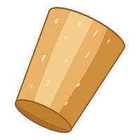 Brown cork plug icon, cartoon style vector