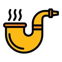 Daddy smoking pipe icon color outline vector