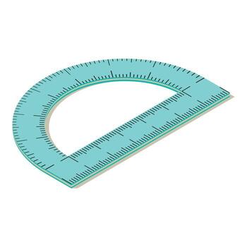 Maths ruler icon, isometric style vector