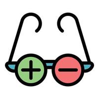 Vision glasses icon color outline vector