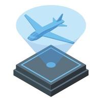 Airplane hologram icon isometric vector. Digital projection vector