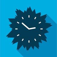 Blue modern clock without numbers icon, flat style vector