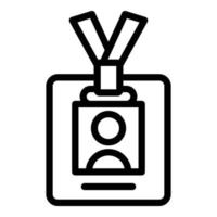 Id card icon outline vector. Badge name vector